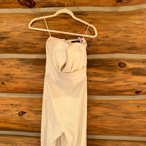 Jay Godfrey Diamond White Ivory Pleated Strapless Evening - Picture 2 of 5